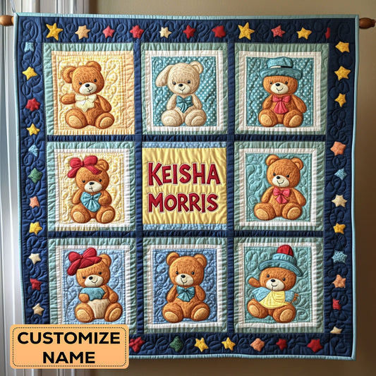 Teddy Parade CP1807056CL Personalized Baby Quilt
