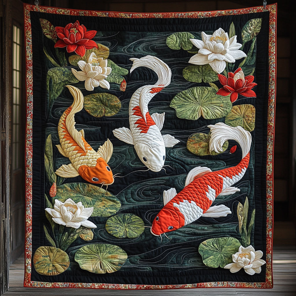 Blooming Koi CP0410046CL Quilt