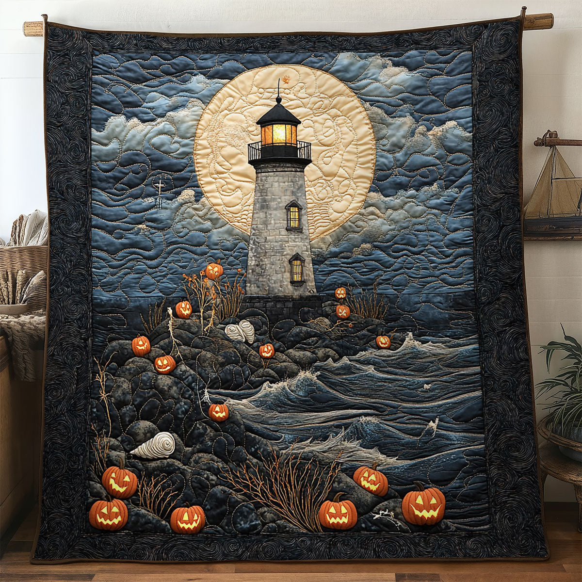 Stormy Lighthouse WN2207082CL Quilt