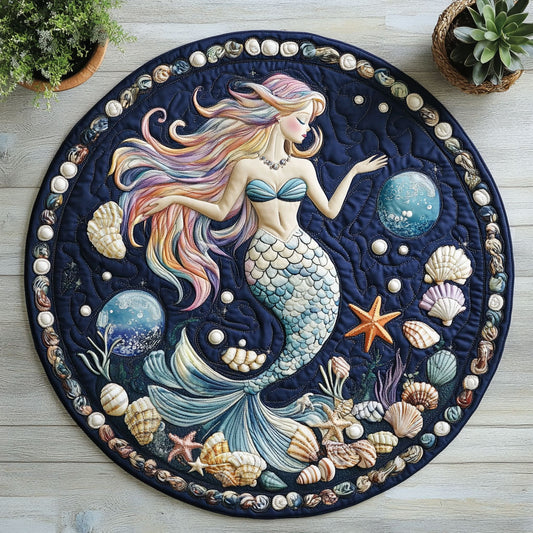 Beautiful Mermaid CW0606024CL Quilted Round Mat