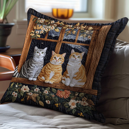 Cute Cat By The Window WJ2711048CL Quilt Pillow Case