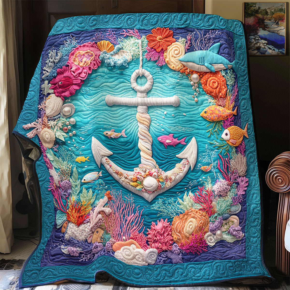 Floral Anchor CP0504016CL Quilt
