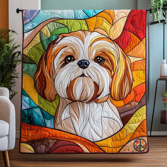 Shih Tzu Portrait WP0212042CL Quilt