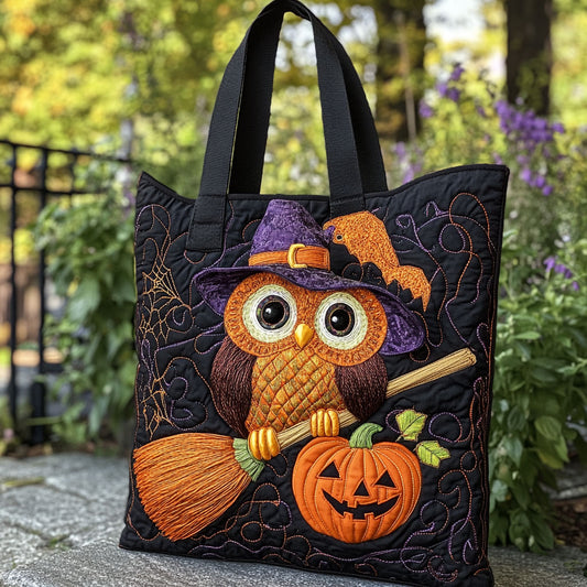 Broomstick Owl WN0310001CL Quilted Tote Bag