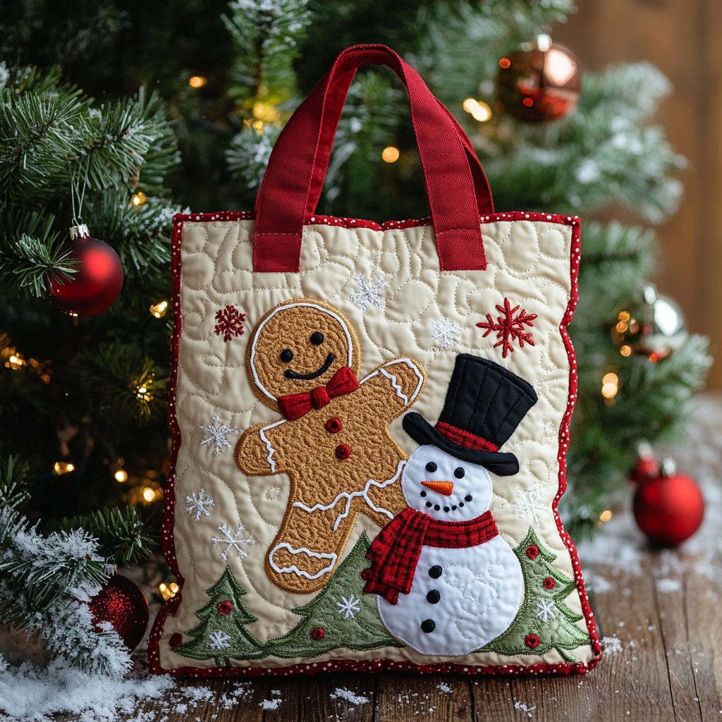 Holiday Glow Gingerbread WN0411044CL Quilted Tote Bag