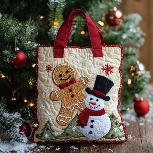 Holiday Glow Gingerbread WN0411044CL Quilted Tote Bag