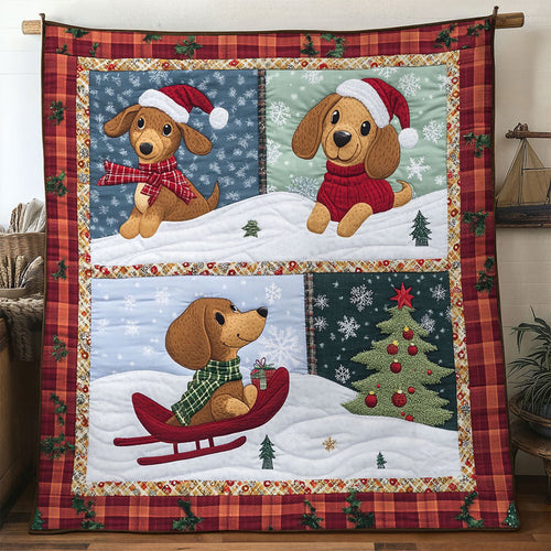 Rustic Christmas Dachshund WN1211088CL Quilt