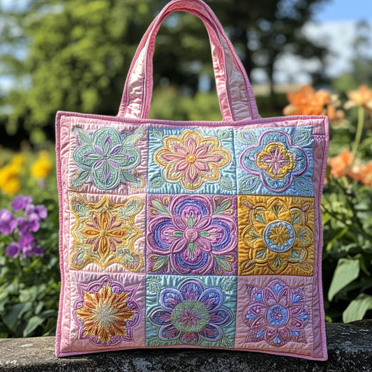 Pastel Harmony Patchwork CW2709017CL Quilted Tote Bag