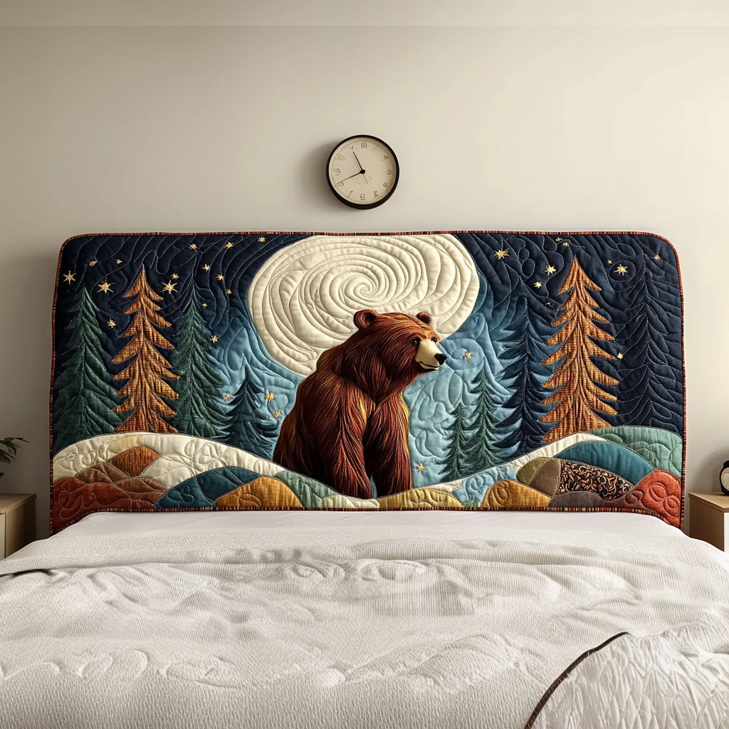 Moonlit Night Bear QA0201005CL Quilted Headboard Slipcover