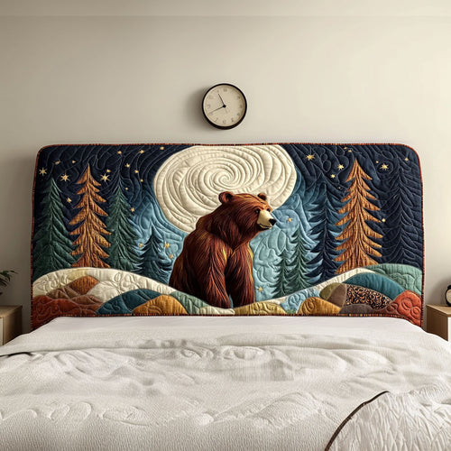 Moonlit Night Bear QA0201005CL Quilted Headboard Slipcover