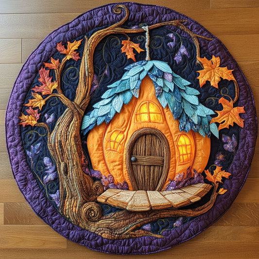 Pumpkin Vine Cabin WN1507086CL Quilted Round Mat