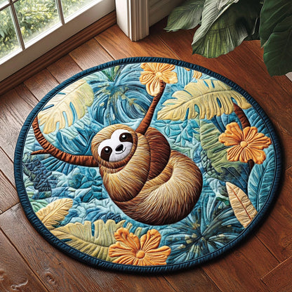 Tropical Sloth CP2105005CL Quilted Round Mat