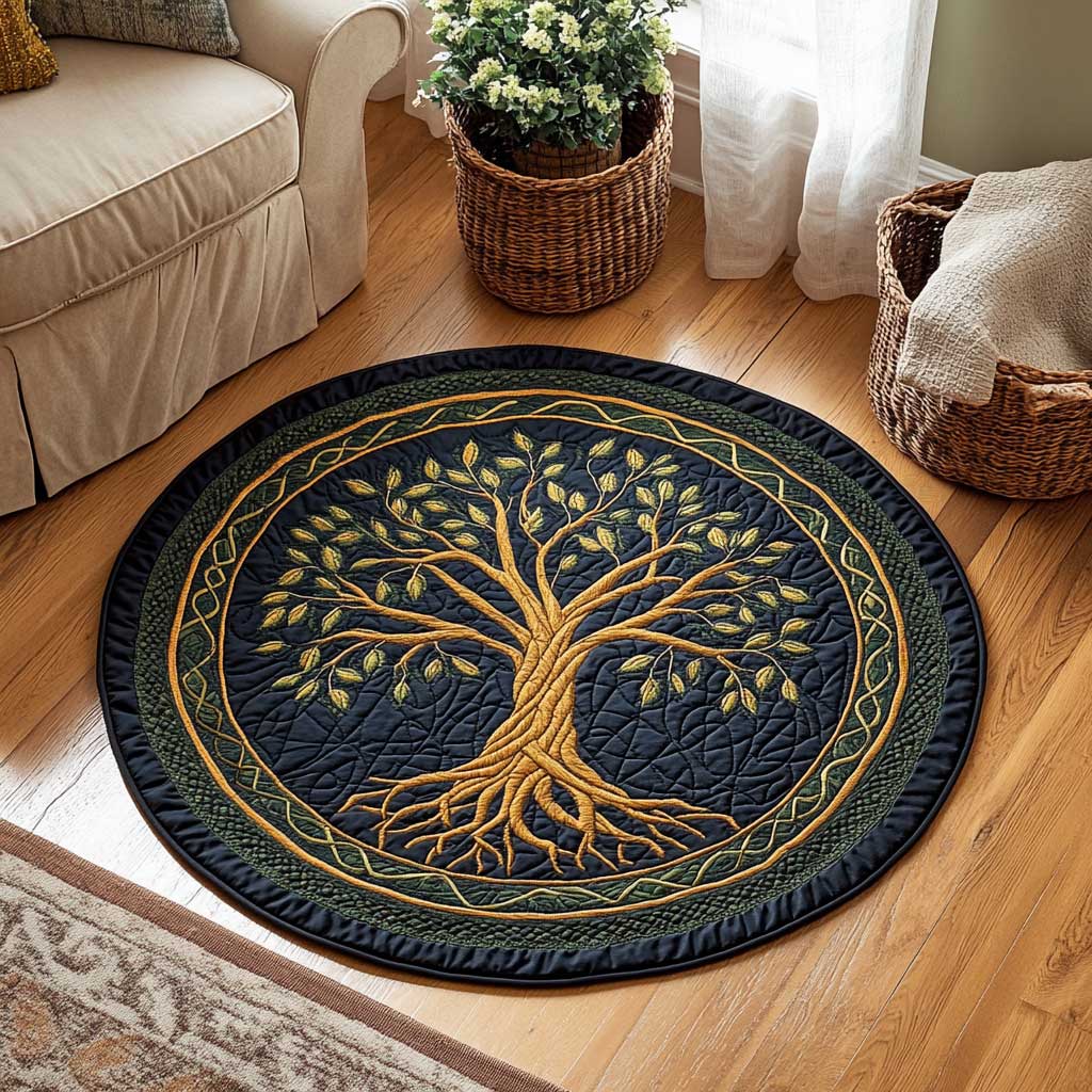 Eternal Tree Of Life WN1403049CL Quilted Round Mat