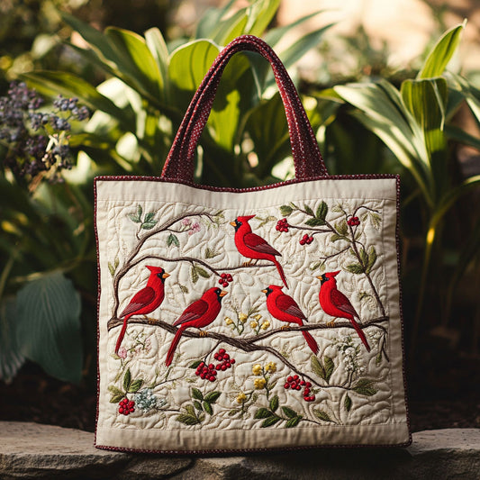 Cardinal Winter Nest WN0310018CL Quilted Tote Bag