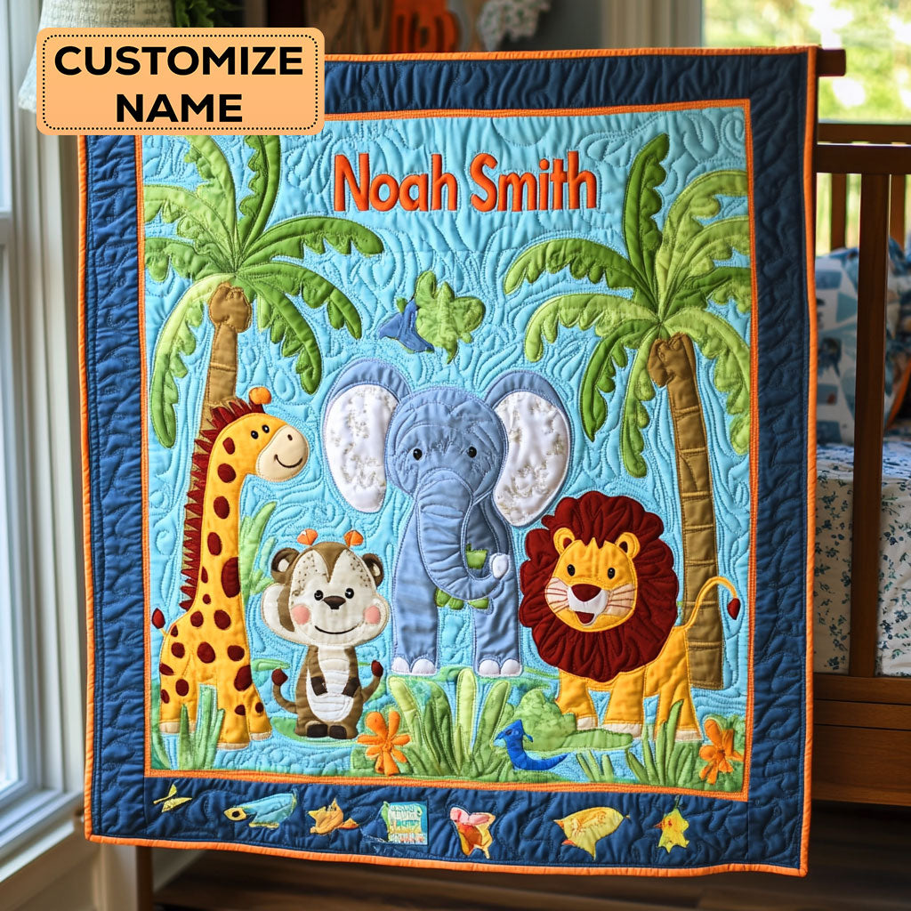 Animal Parade WY1807001CL Personalized Baby Quilt