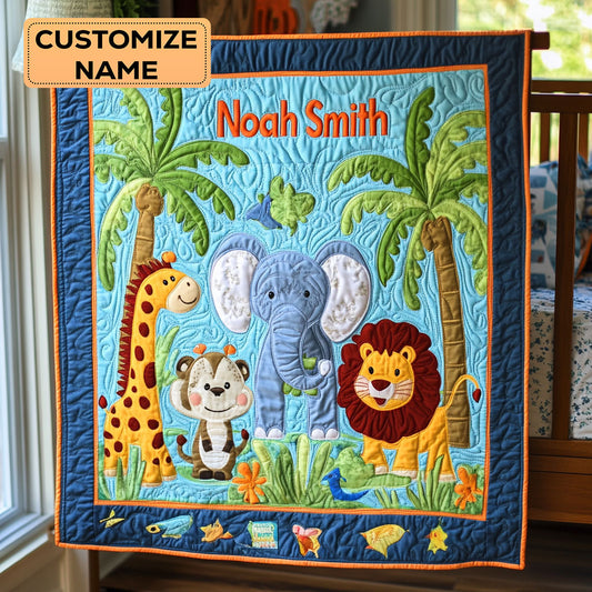 Animal Parade WY1807001CL Personalized Baby Quilt