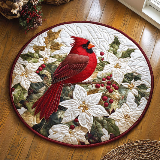 Winter Cardinal Blessing WY0107064CL Quilted Round Mat