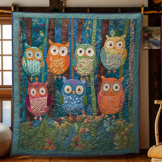 Whimsy Owl Family WN2503145CL Quilt