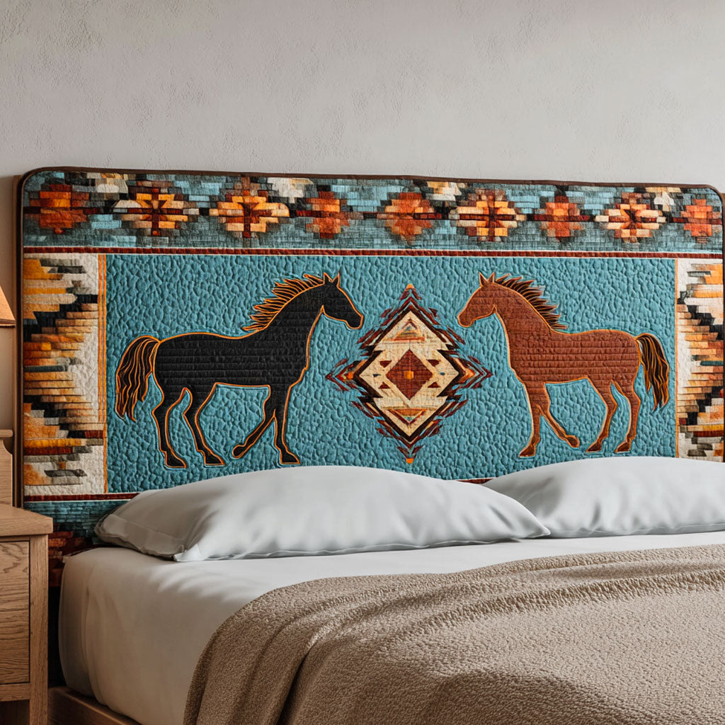 Tribal Mustangs CP0301041CL Quilted Headboard Slipcover