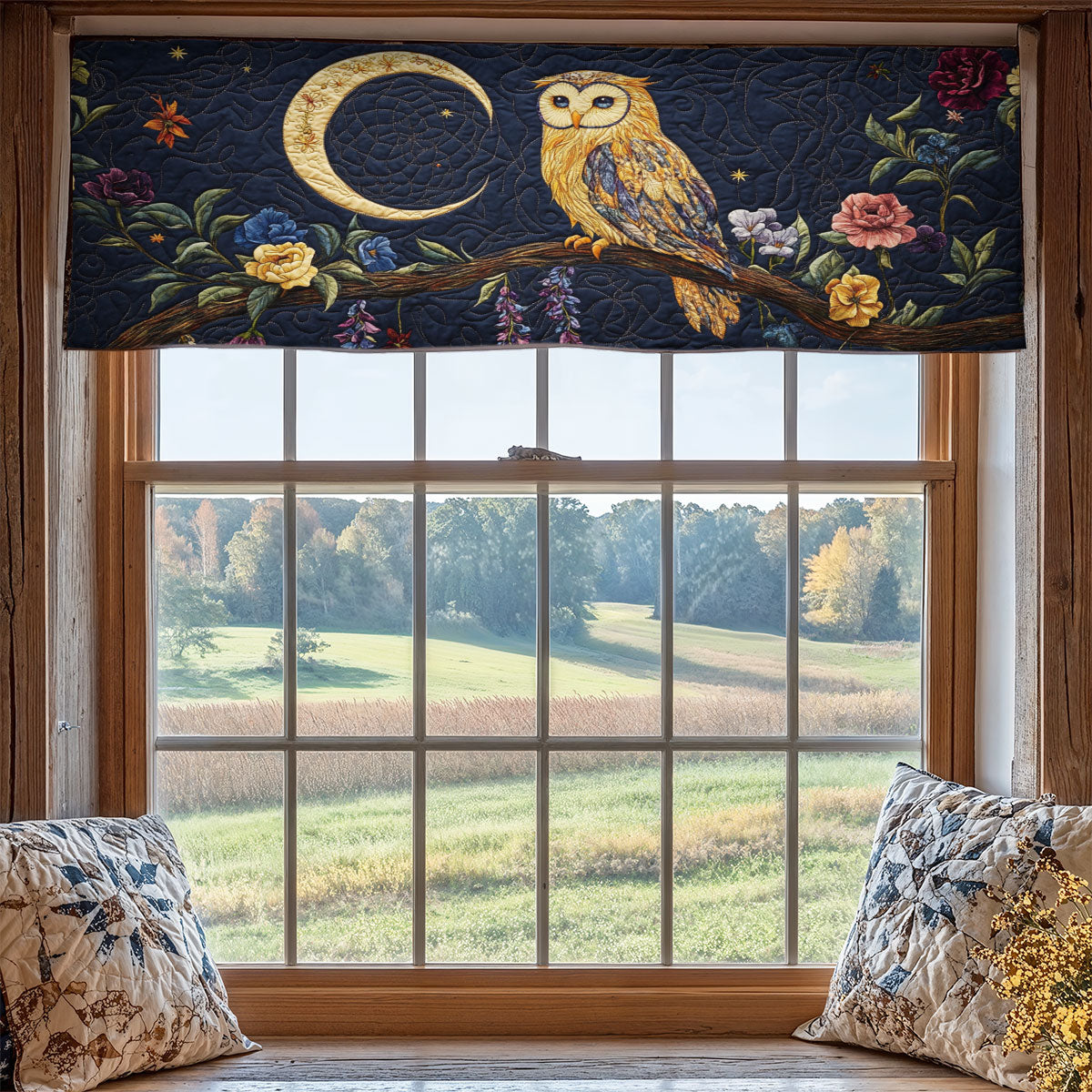 Floral Owl WX2205024CL Quilted Valance