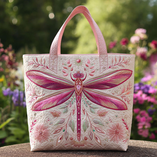 Romantic Dragonfly CW0110016CL Quilted Tote Bag