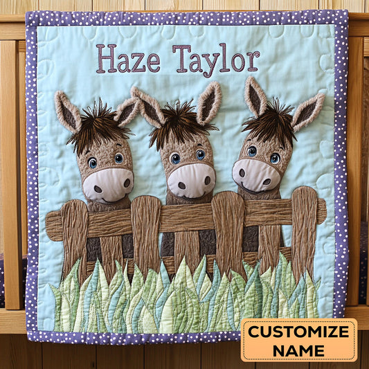 Donkey Day WN1807030CL Personalized Baby Quilt