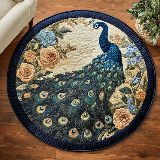 Enchanted Peacock WN2103080CL Quilted Round Mat