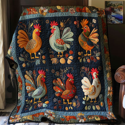 Folk Charm Chicken WJ3012016CL Quilt