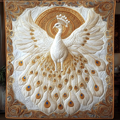 Gold White Peacock WY1706024CL Quilt