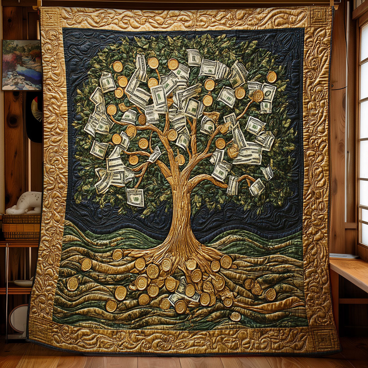 Money Tree Of Life WY2101061CL Quilt