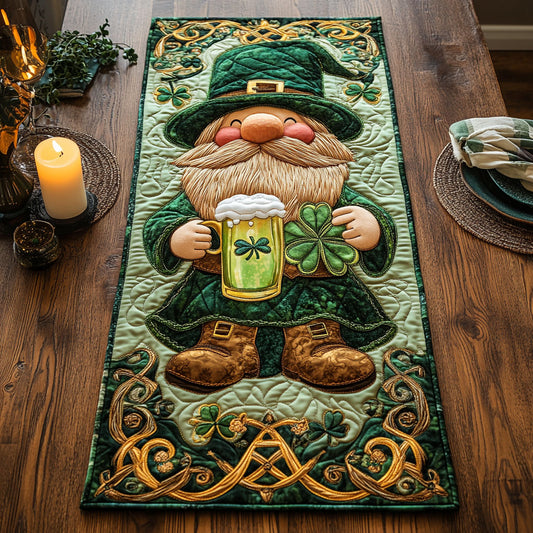 Gnome Clover Bash WN1407007CL Quilted Table Runner