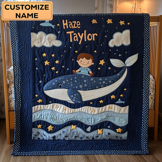 Wishing Whale WN3107073CL Personalized Baby Quilt