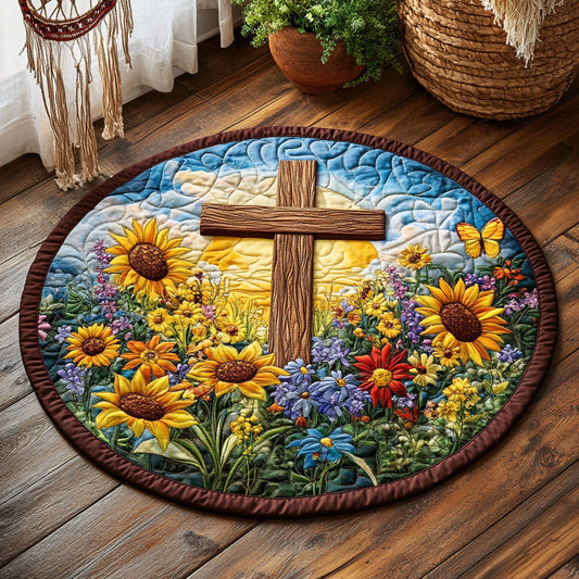 Light Of God WY2204024CL Quilted Round Mat