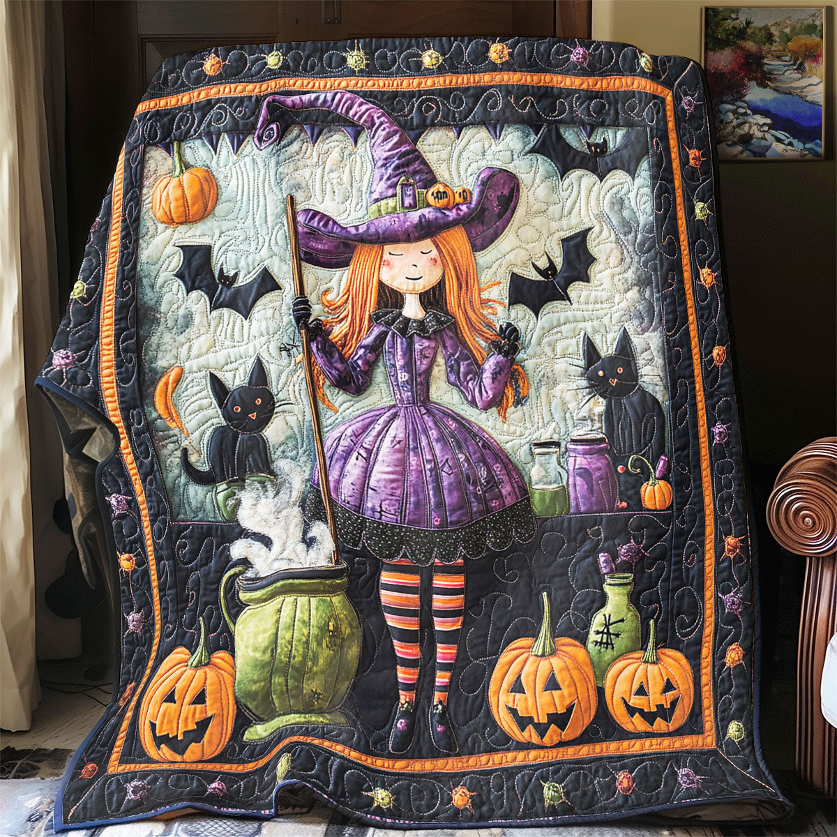 Mystic Pumpkin Witch CW2607043CL Quilt