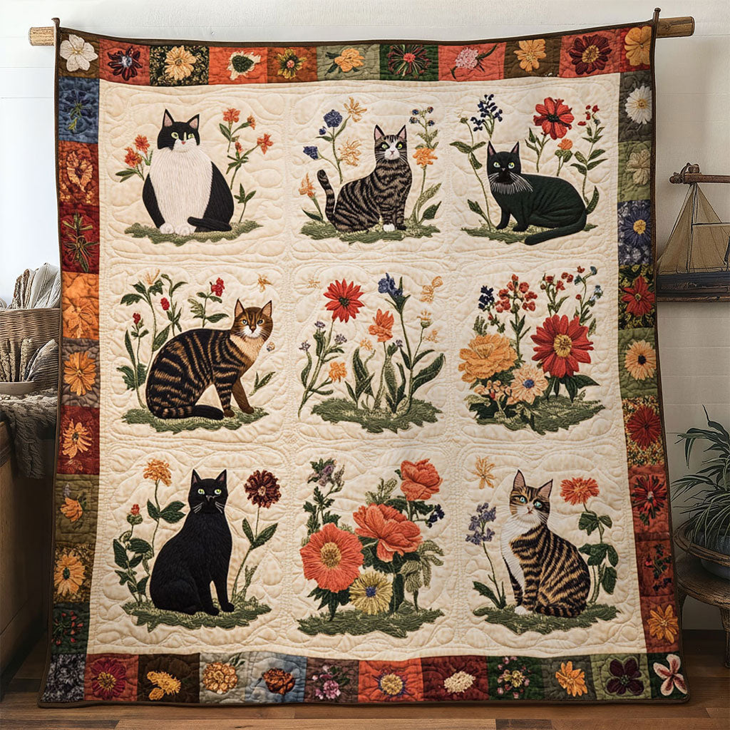 Fresh Blossom Cat WN0611045CL Quilt