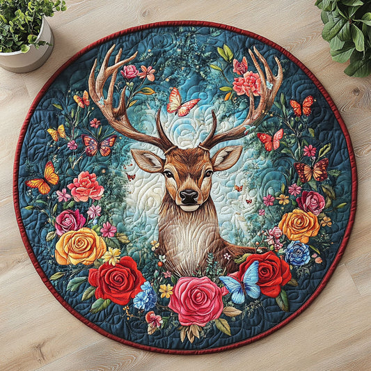 Blooming Deer CW2805528CL Quilted Round Mat