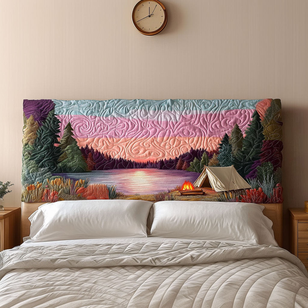 Camping At Twilight QA2412022CL Quilted Headboard Slipcover