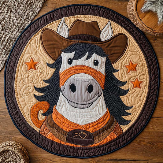 Sheriff Horse WN1903009CL Quilted Round Mat