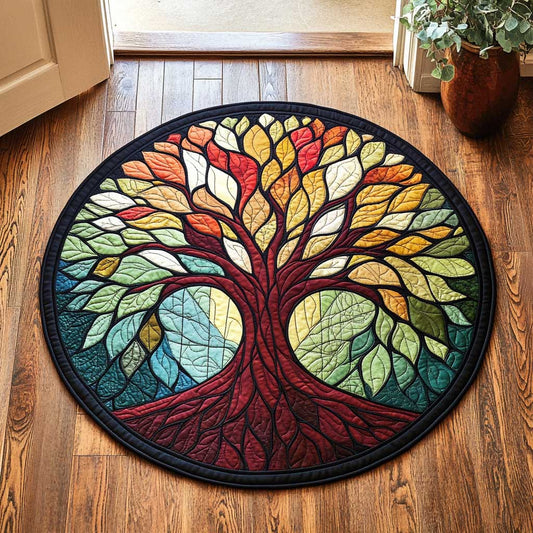 Tree Of Life CQ1405022CL Quilted Round Mat