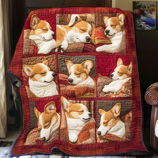Dreamy Corgi Snuggles YR1801018CL Quilt