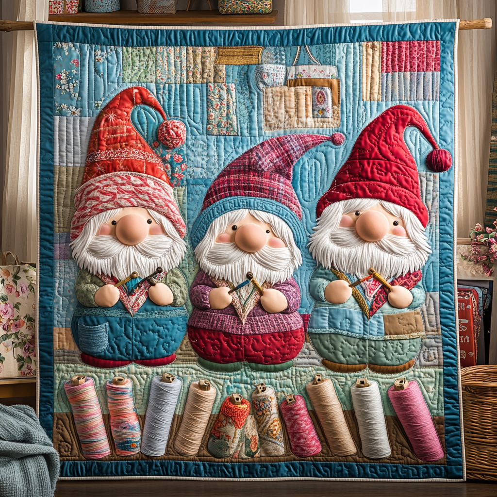 Gnomes Love Sewing XR0304003CL Quilt