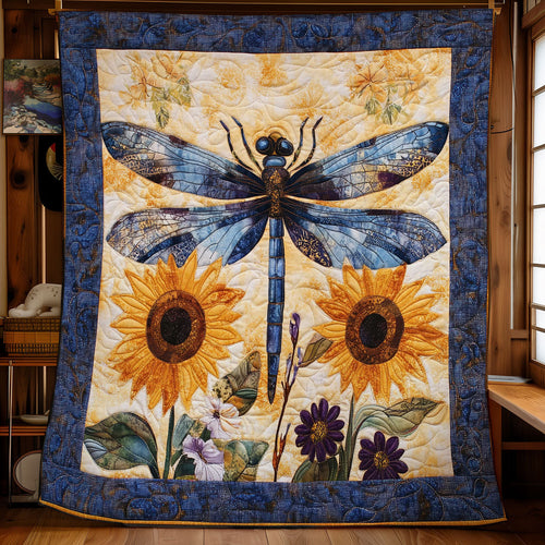 Sunflower Garden And Dragonfly WY0602182CL Quilt