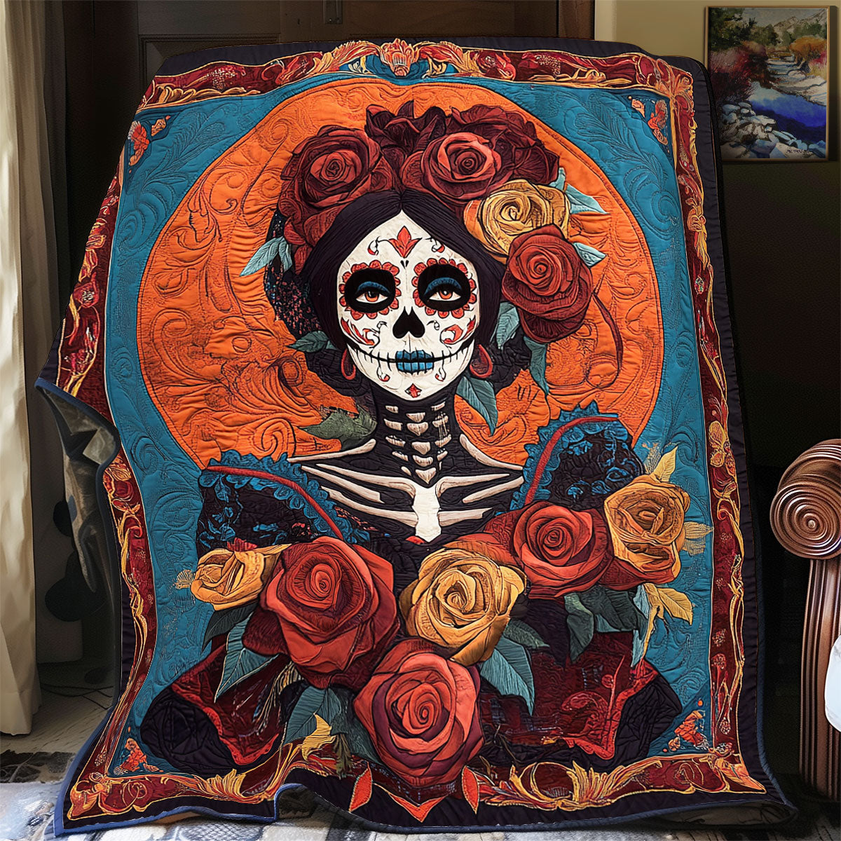 Skull Day Of The Dead WX0805033CL Quilt