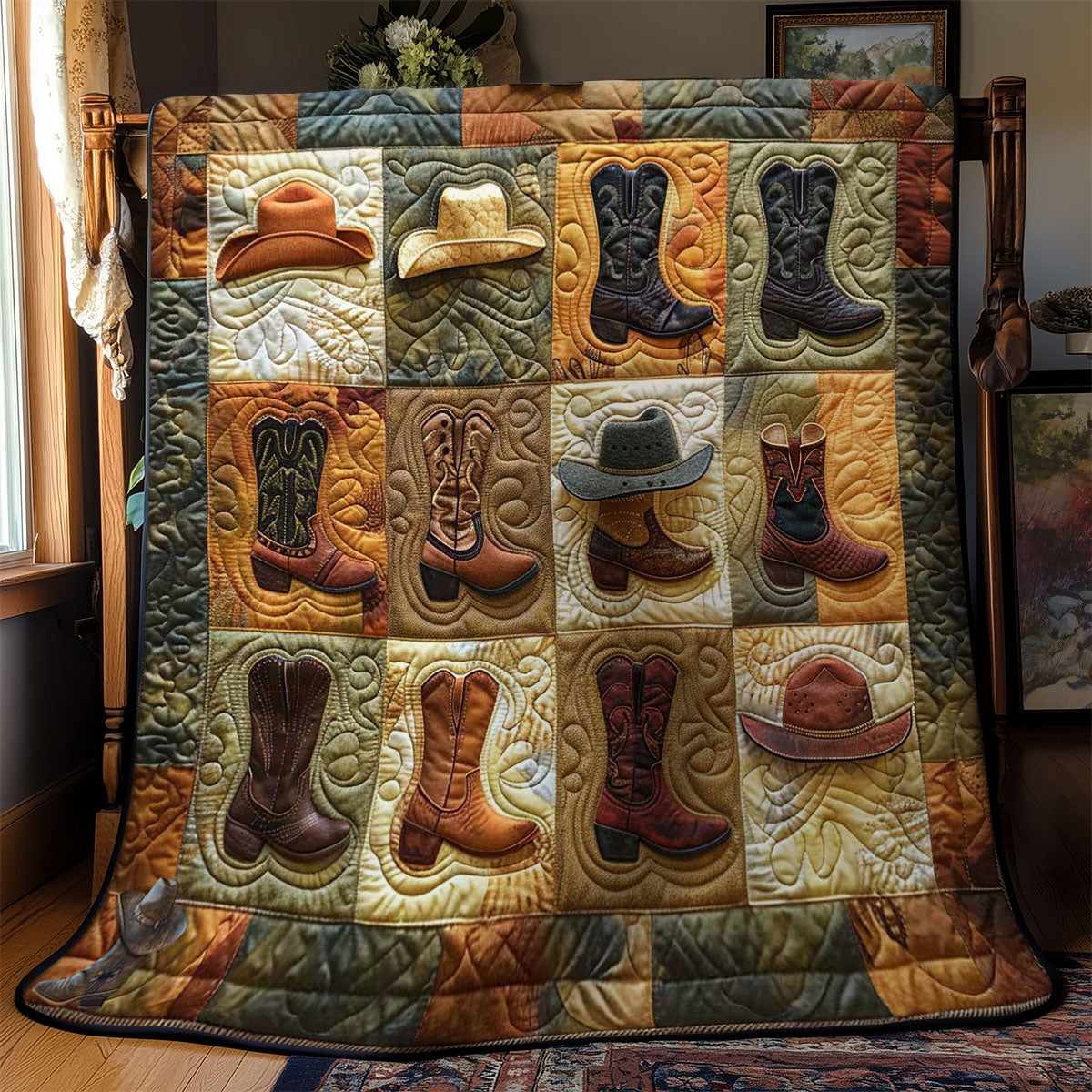 Vintage Boot And Hat WN3110027CL Quilt