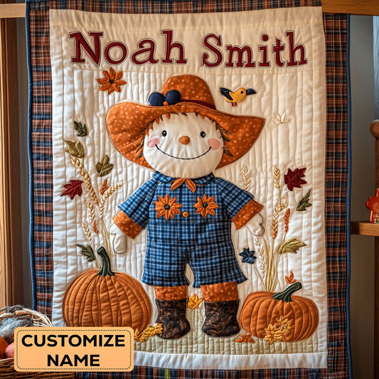 Smiling Scarecrow WY2507005CL Personalized Baby Quilt