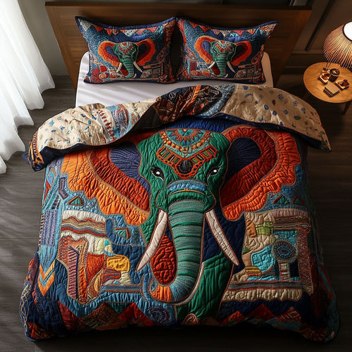 Cultural Elephant Patchwork WN0910008CL Duvet Cover Set