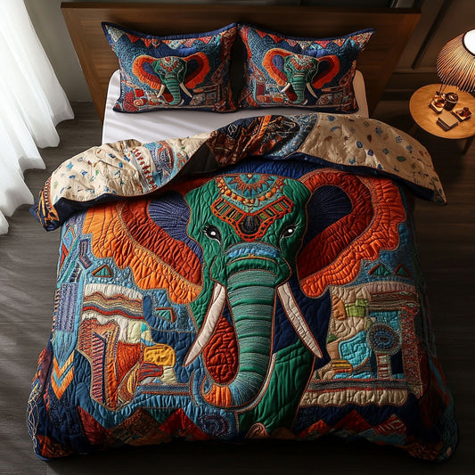 Cultural Elephant Patchwork WN0910008CL Duvet Cover Set