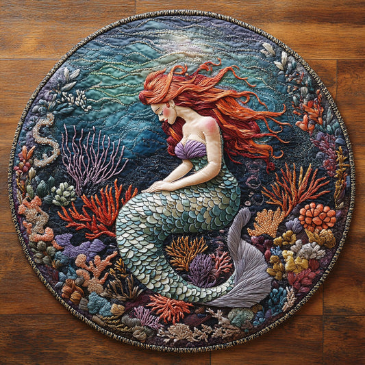 Mermaid Azure WN0306045CL Quilted Round Mat