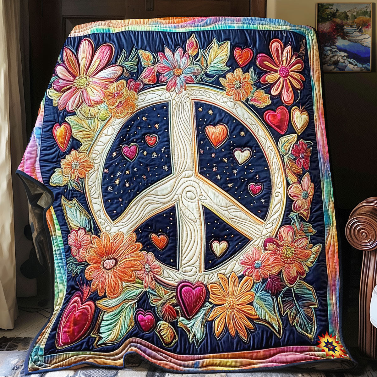 Peace Sign WY1912048CL Quilt
