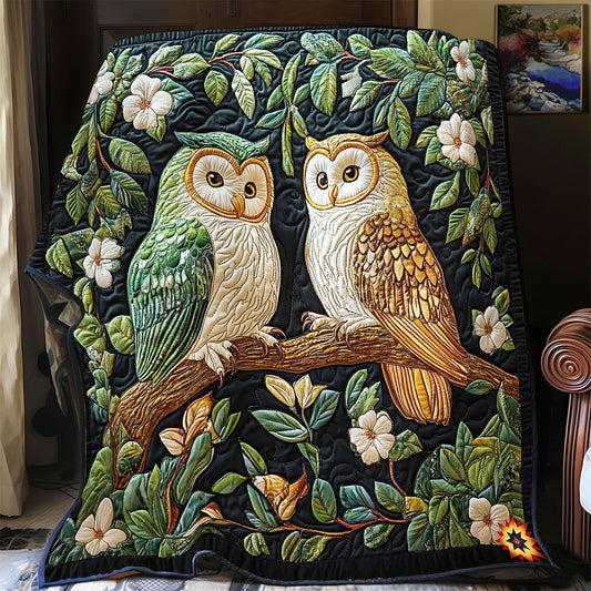 Couple Owl In Forest WY2512007CL Quilt
